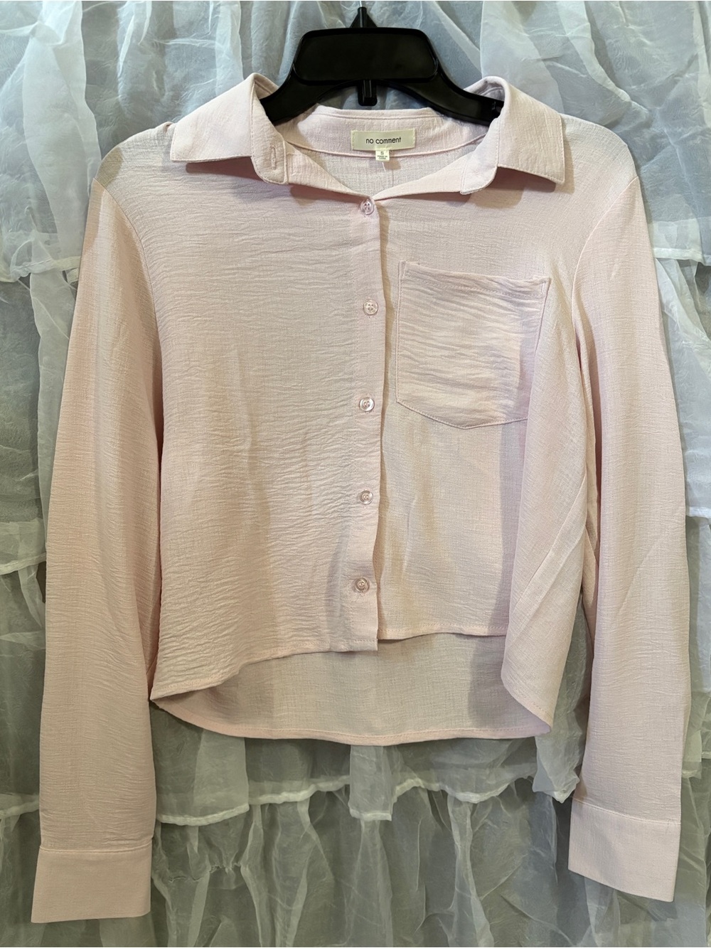 Light Pink Button-Front Collared Top